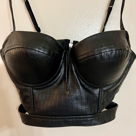 Charlotte Russe Other - Charlotte Russe Bustier Black Leather Sz MD